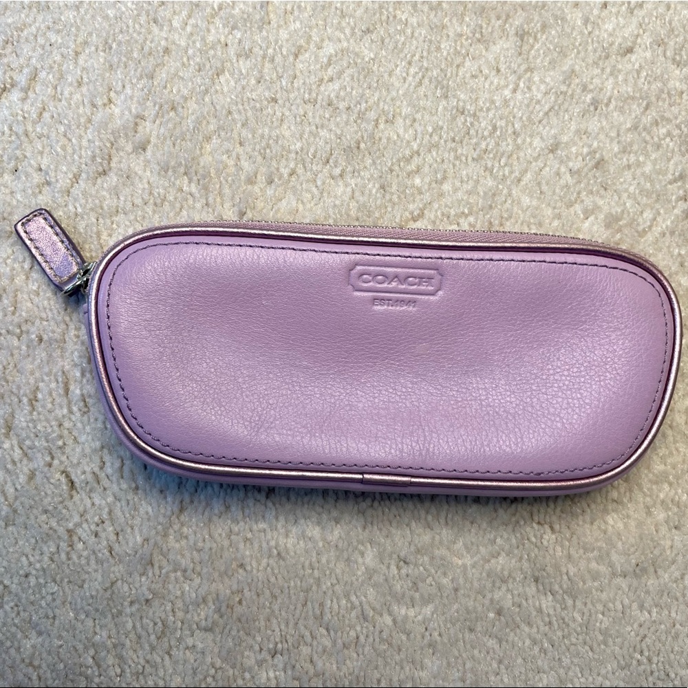 Small Purple Coach Change bag, make up bag/ pen bag